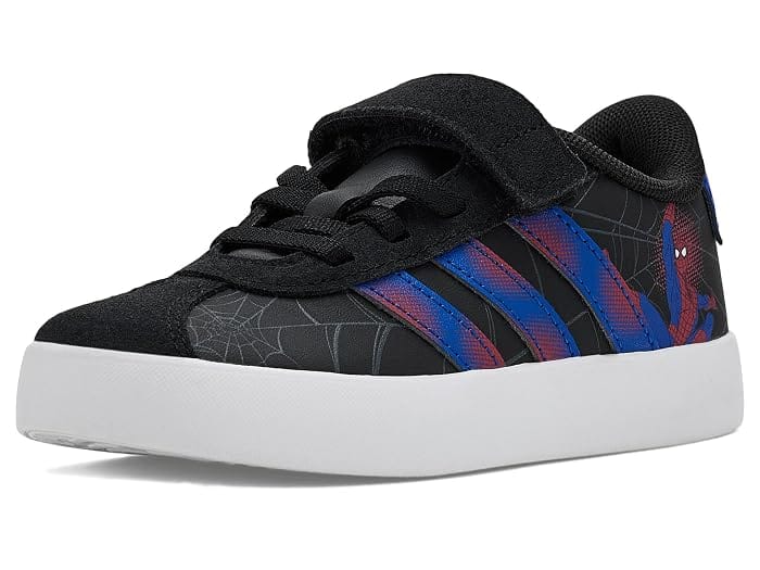 Adidas VL Court 3.0 Elastic Lace & Strap Sneaker Black Full Size Run New