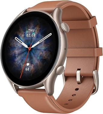 Amazfit Amazfit GTR 3 Pro Brown Leather Smartwatches 37mm New