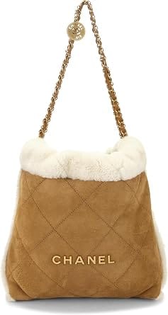 Chanel Chanel 22 Shoulder Bag Women's bags Small Brown Shearling Gold New