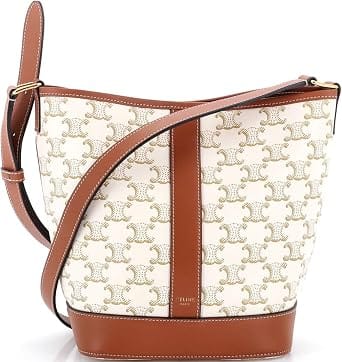 Celine Triomphe Bucket Bag Women's bags Small White Coated Canvas New