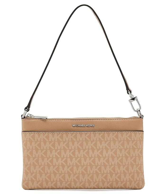 Michael Kors Jet Set Wristlet Women's bags Medium Brown Signature Logo New