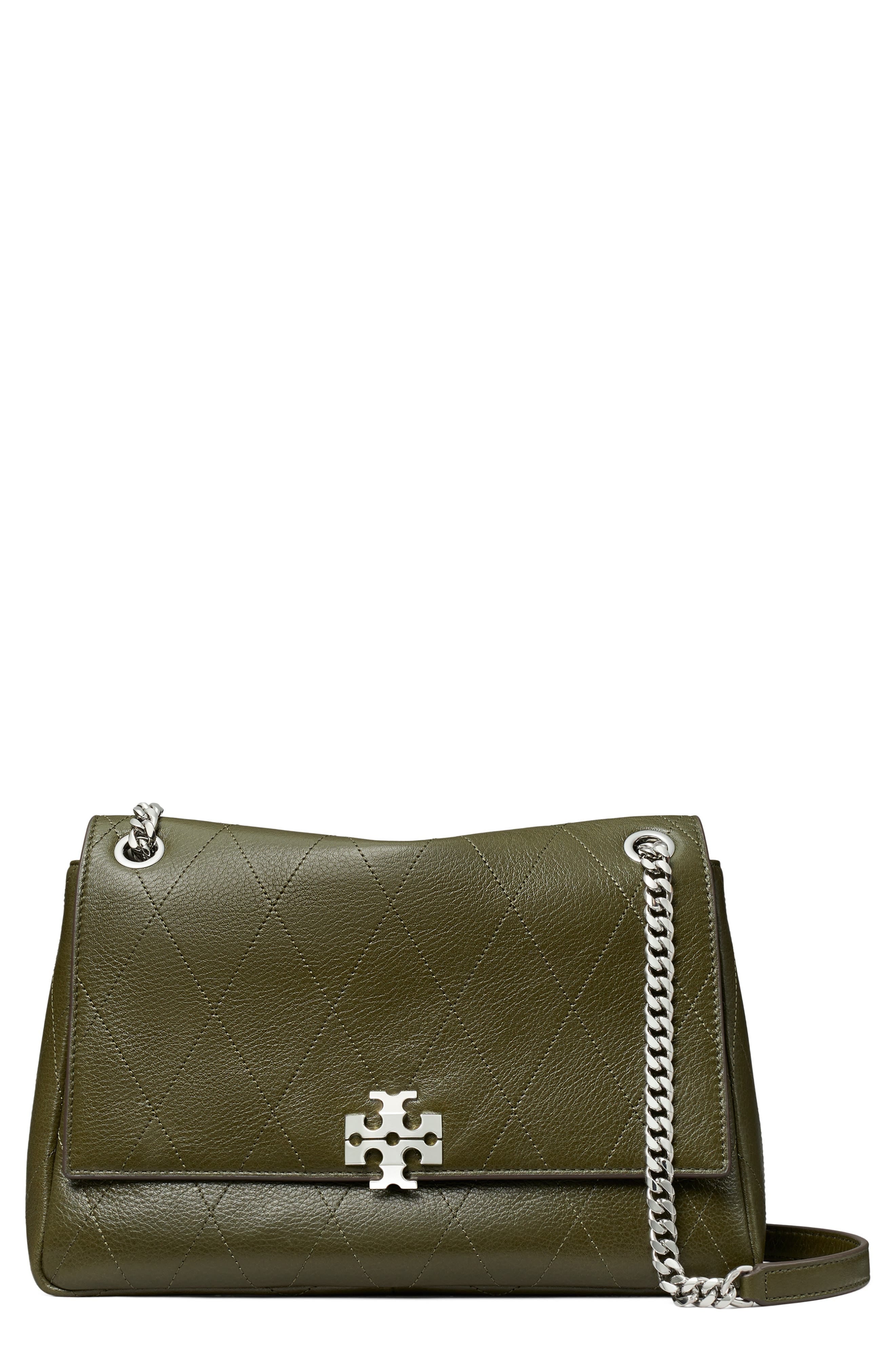 Tory Burch Charlie Shoulder Bag Women's bags Small Blue Meridian Suede New