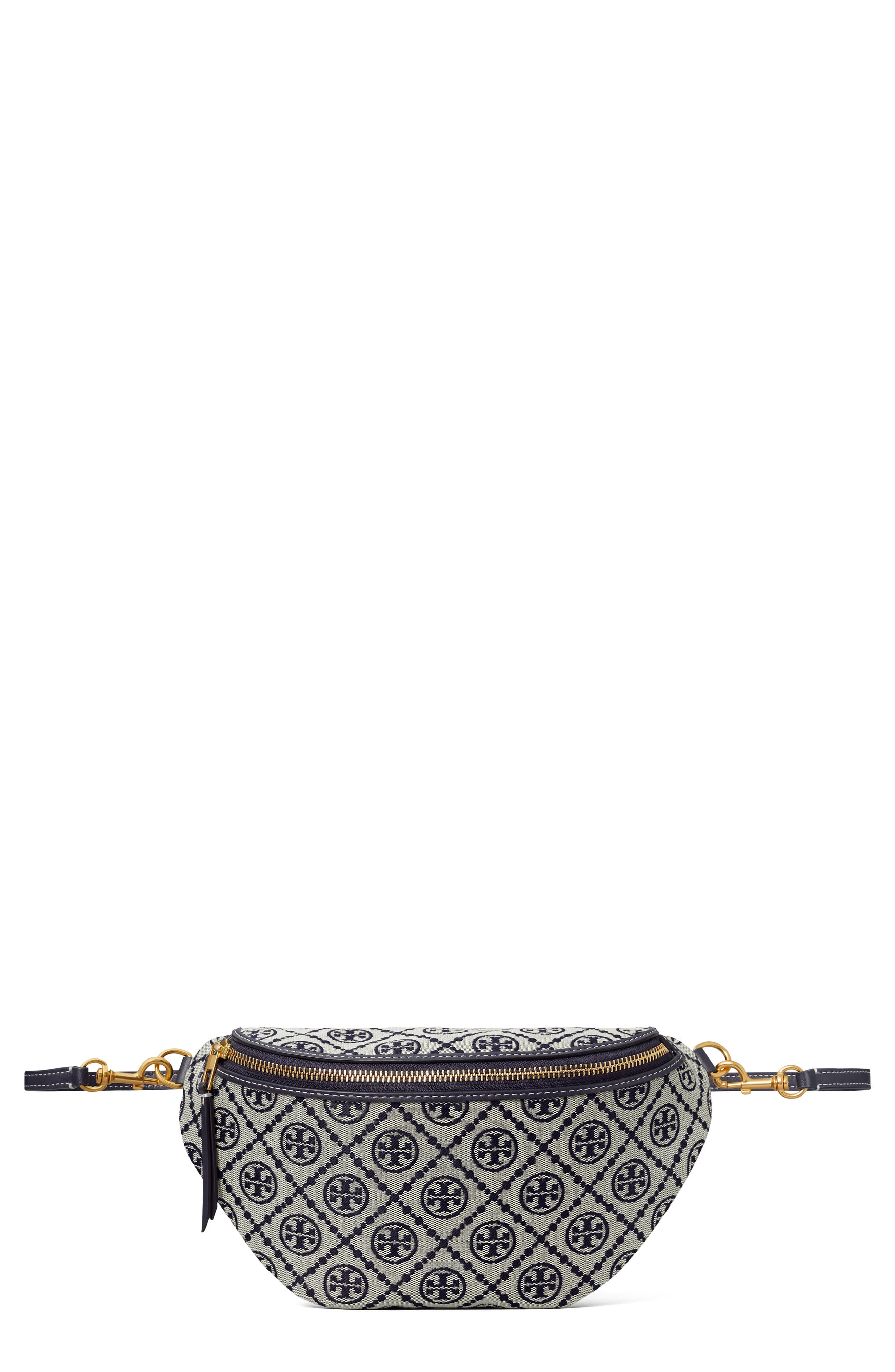 Tory Burch T Monogram Belt Bag Women's bags Black Jacquard New