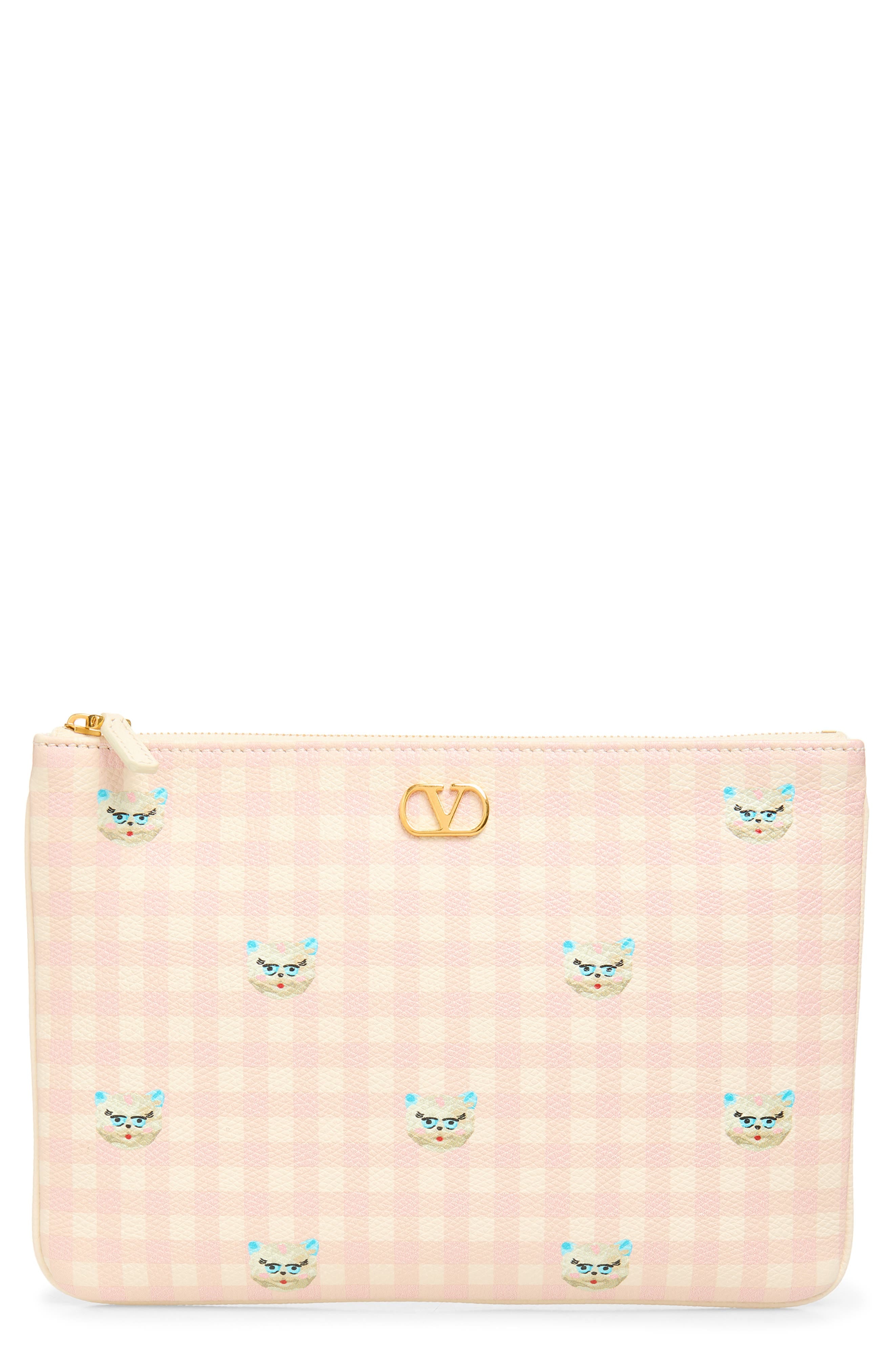 Valentino Garavani VLogo Signature Clutch Women's bags Ivory Calfskin New