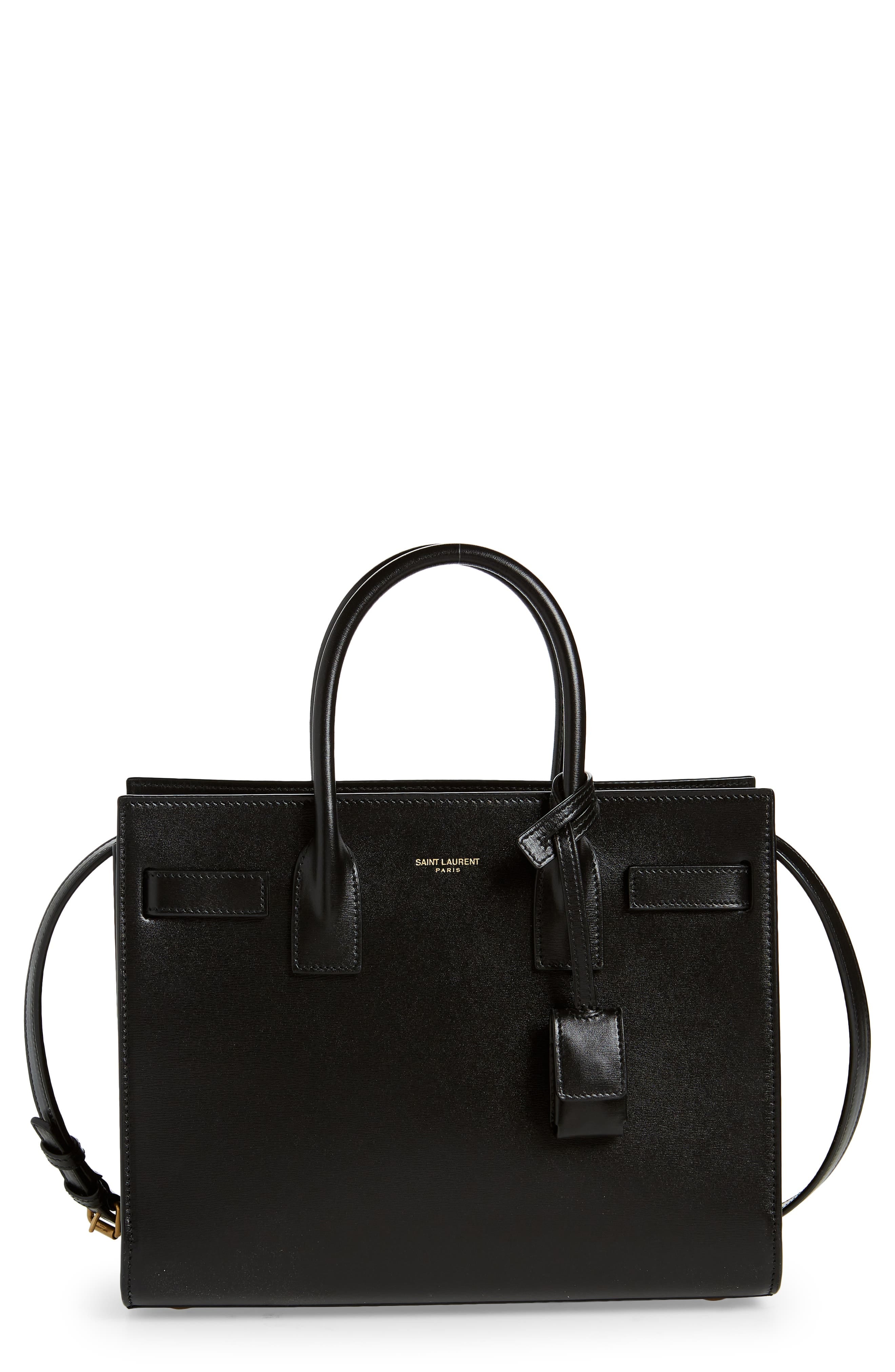 Saint Laurent Sac de Jour Tote Women's bags Baby Black Leather Gold New