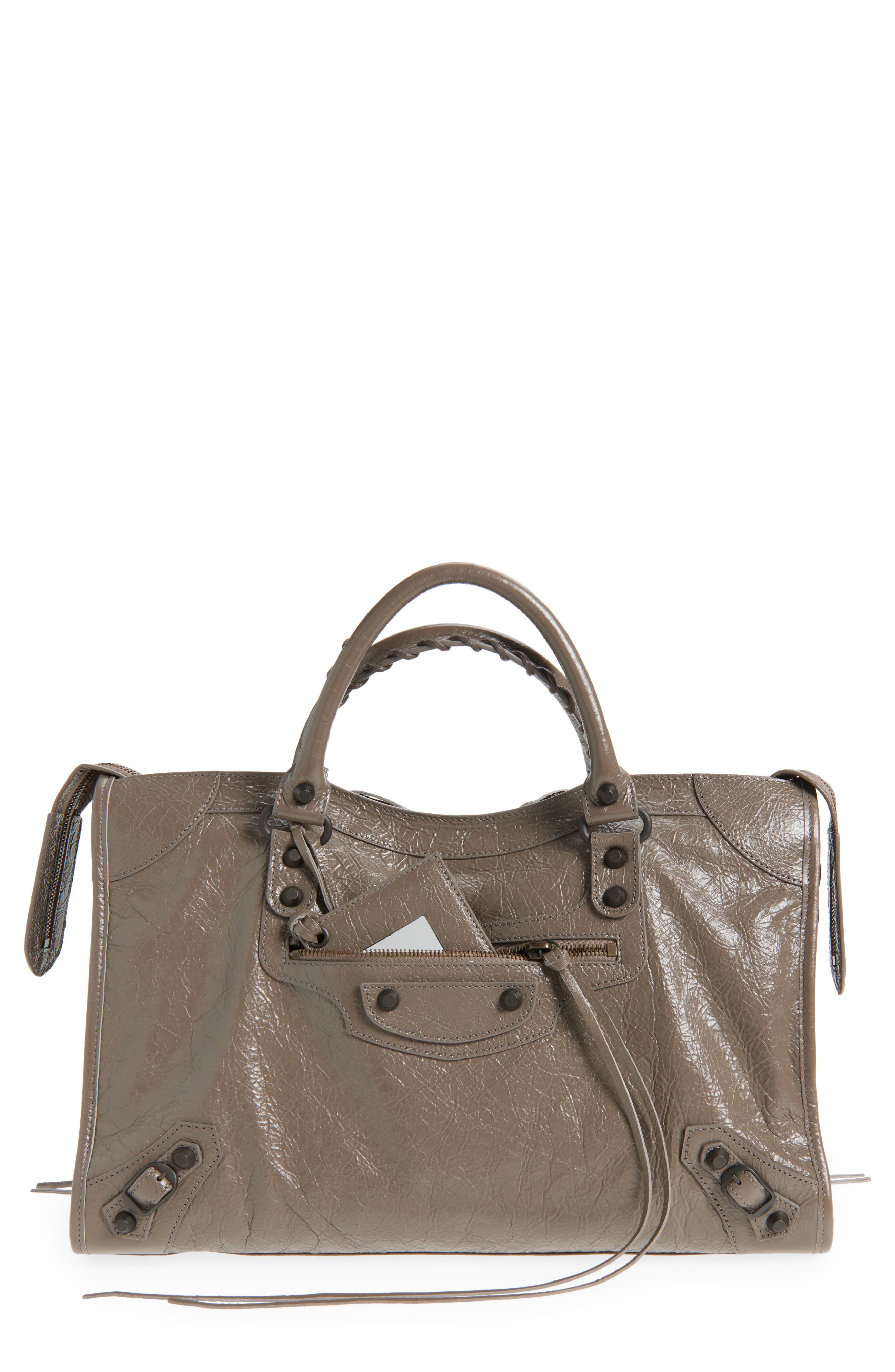 Balenciaga Le City Top Handle Women's bags Mini Camel Calfskin Gold New