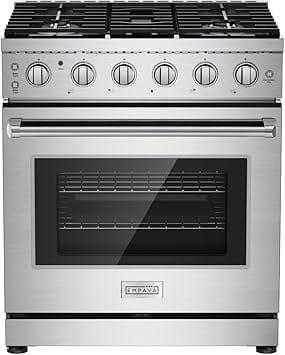 Empava with True Convection, 4.55 Cu. Ft Oven, 18,000 BTU Power Burner Gas Ranges New