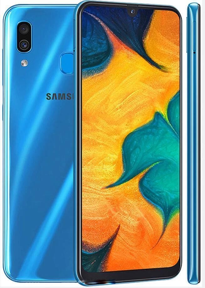 Samsung Galaxy A30 Cell Phones Blue Unlocked 32GB Used - Good