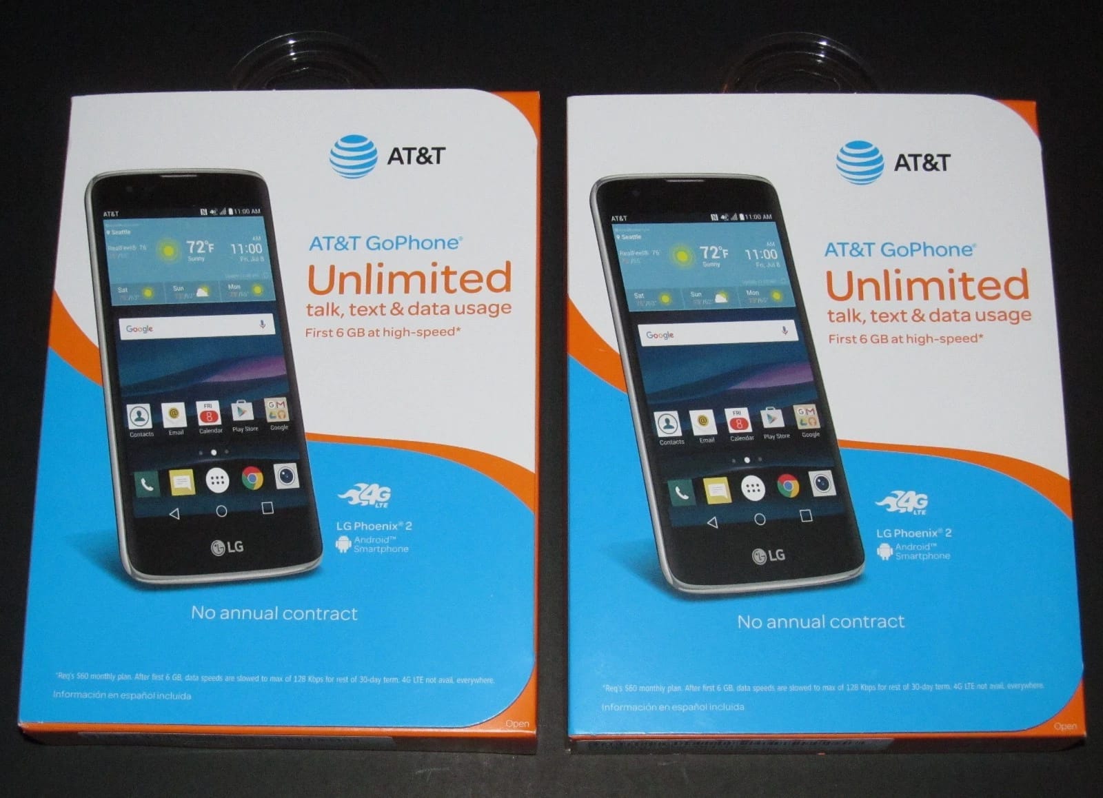 LG Phoenix 2 Cell Phones Black 16GB Locked New