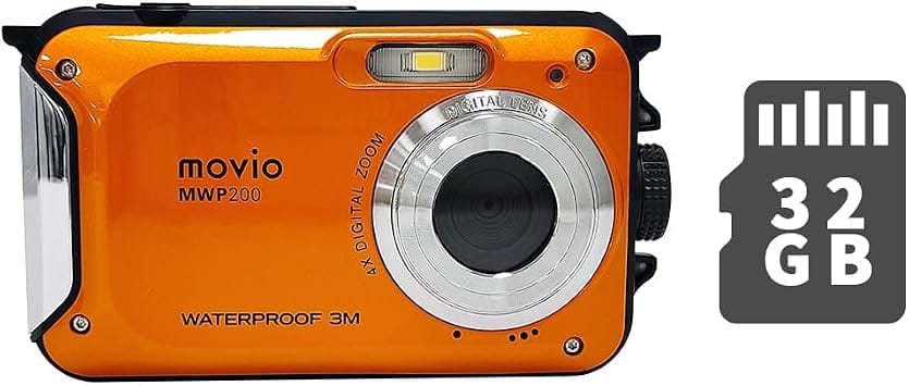 Movio MWP200SET2 5 Megapixel Waterproof Digital Camera MicroSD32GB Set Digital Cameras Black New